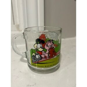 Vintage Garfield McDonald's Glass Mug 1978 1979 1980 Cartoon Characters‎